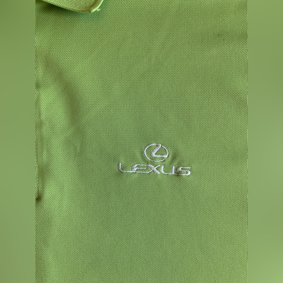 Nike Golf Dri Fit Polo Shirt Mens Size Large Lime Green Lexus Embroidered Logo - Picture 3 of 7